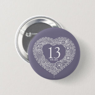 13 jaar durende bruiloft ronde button 5,7 cm