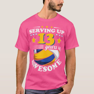 13 jaar Geweldige volleybal 13e BIR T-shirt