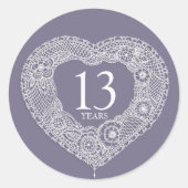13 jaar kantjubileum hart stickers (Voorkant)