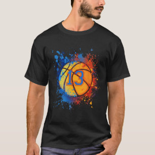 13 jaar oud 13e verjaardag basketbal cadeau voor j t-shirt