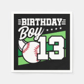 13 Jaar Oud Baseball Party Thema 13e Verjaardag Jo Servet (Voorkant)