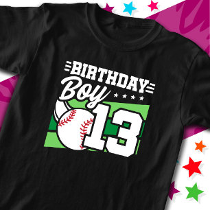 13 Jaar Oud Baseball Party Thema 13e Verjaardag Jo T-shirt