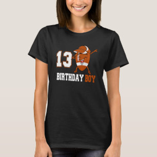 13 jaar oud Football van dobbenden 13e verjaardag T-shirt