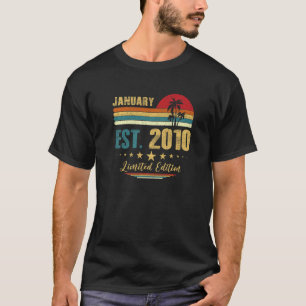 13 jaar oud januari 2010 13e verjaardag t-shirt