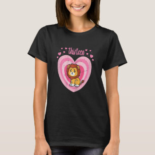 13 Jaar Oud Leuke Leeuw Verjaardag Meisje 13e B Da T-shirt