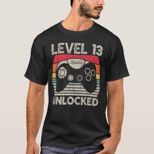 13 Jaar Oud Niveau Unlocked Gaming Verjaardag T-shirt