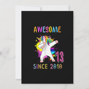 13 jaar oud Unicorn Flossing 13th Birthday Girl Kaart