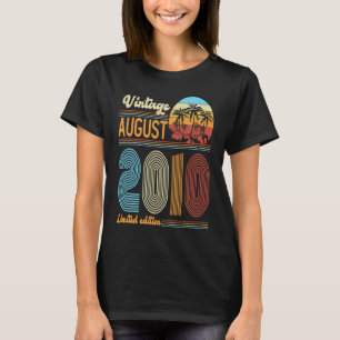 13 Jaar Oud Verjaardag Vintage Augustus 2010 Meisj T-shirt