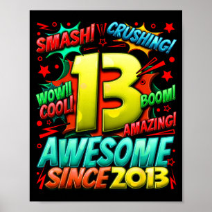 13 Jaar Oud Voor Jongens 13e Verjaardag Jongen 13 Poster