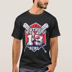 13 jaar oude 13e Baseball Birthday Party Theme Bo T-shirt