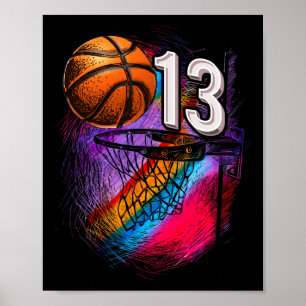 13 Jaar Oude 13e Verjaardag Bysketbyll Officiële T Poster