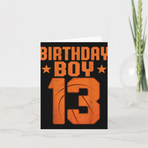 13 jaar oude basketballer 13e verjaardag jongen kaart