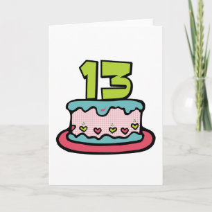 13 jaar oude Birthday Cake Kaart