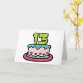 13 jaar oude Birthday Cake Kaart (Gele Bloem)
