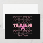 13 jaar oude roze Coquette strik Officiële tiener Kaart (Voorkant / Achterkant)