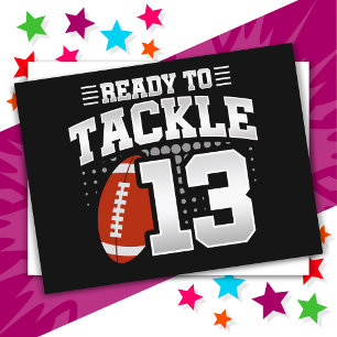 13 Jaar Oude Tackle Football Feestje 13e Verjaarda Briefkaart
