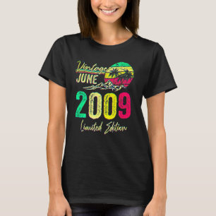 13 Jaar Oude Vintage Juni 2009 13e Verjaardag T-shirt