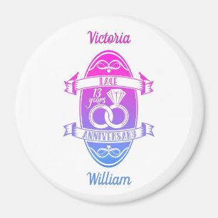 13 jaar traditionele Lace 13th bruiloft Magneet