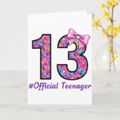 13-jarige Coquette Boog Officiële Tiener 13e Verja Kaart (Gele Bloem)
