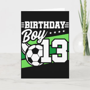 13-jarige Voetbal Kids 13e Verjaardag Jongen Kaart