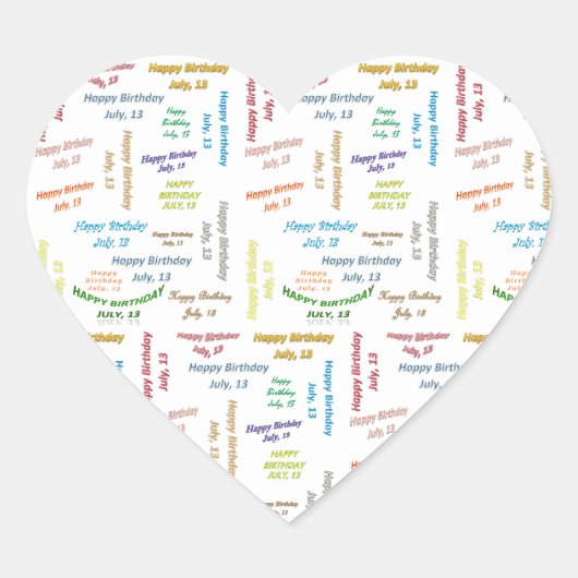 13 juli, 13 oktober Sticker (Voorkant)