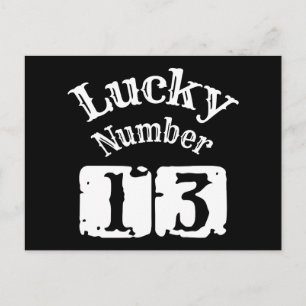 13 - Lucky Number 13 Luck Briefkaart