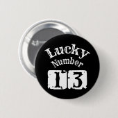 13 - Lucky Number 13 Luck Ronde Button 5,7 Cm (Voorkant /achterkant)