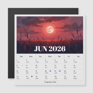13-Maand Maanfase Dierenriem jun Kalender