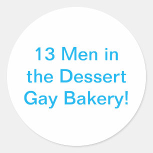 13 mannen dessert gay bakkerij Hankamer Artjunkhau Ronde Sticker