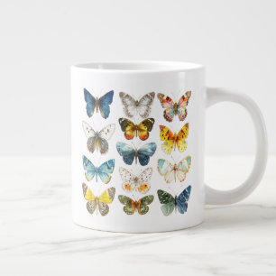 13 mooie vlinders insectenkunst aquarel extra grote beker
