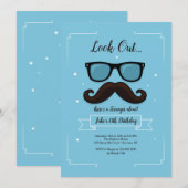 13 Mustache Birthday Party Invitation Kaart (Voorkant / Achterkant)