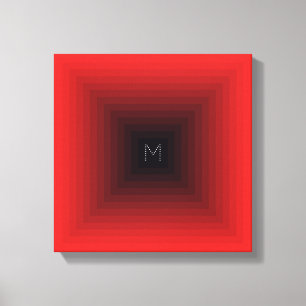13-niveau rood omgekeerd piramidevormig Initiaal o Canvas Afdruk