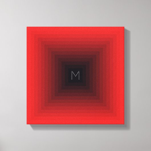 13-niveau rood omgekeerd piramidevormig Initiaal o Canvas Afdruk (Voorkant)