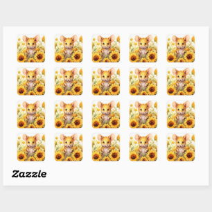 13 of 17 Zonnebloementuin Miceville Vierkante Sticker