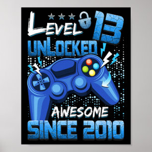 13 Ontgrendeld Geweldige 2010 Jongen Videogame 13e Poster