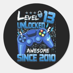 13 Ontgrendeld Geweldige 2010 Jongen Videogame 13e Ronde Sticker