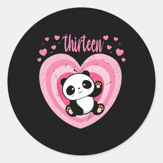 13 Panda 13e B-dag Ronde Sticker (Voorkant)