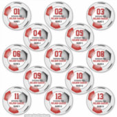 13 pc's instellen kinder kleuren voor zwart voetba sticker (Voorkant)