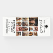 13 Photo Collage Afstuderen Modern Minimal White Spandoek (Horizontaal)