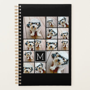 13 Photo Collage Monogramme noir - Peut modifier l