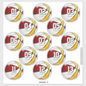 13 red gold basketball player water bottle labels (Vel)