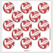 13 rode volleybal team kleuren gepersonaliseerd sticker (Vel)