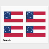 13 Star Confederate Flag Rechthoek Stickers (Vel)
