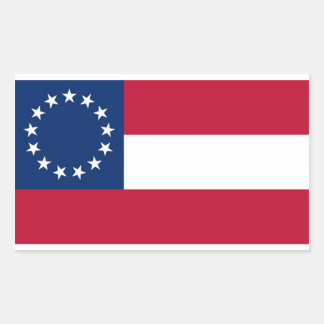 13 Star Confederate Flag Rechthoek Stickers