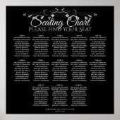 13 Tableau Argent sur Mariage noir Tableau de sièg (Devant)