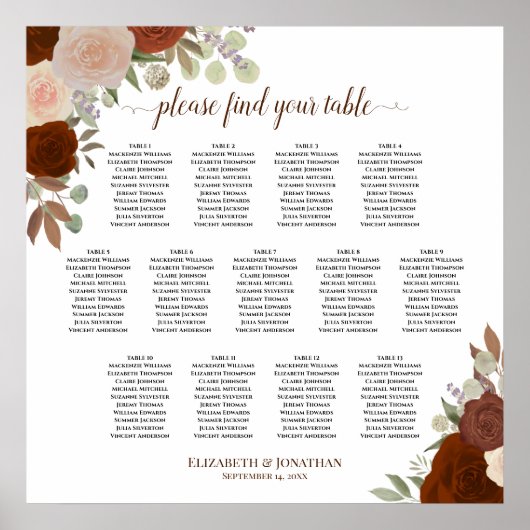 13 Tableau Automne Orange Rose Mariage Tableau de  (Devant)