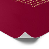 13 Tableau Burgundy & Or Elegant Seating Chart (Coin)