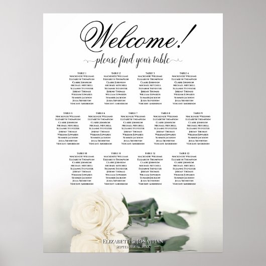 13 Tableau Ivoire blanc Rose Mariage Tableau de si (Devant)