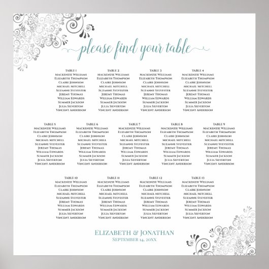 13 Tableau Mariage à la frilée Tableau Sièges blan (Devant)