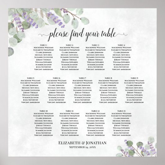 13 Tableau Mariage Sièges Eucalyptus Lavender (Devant)